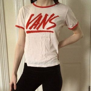 Off-White & Red Vans Tee